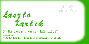 laszlo karlik business card